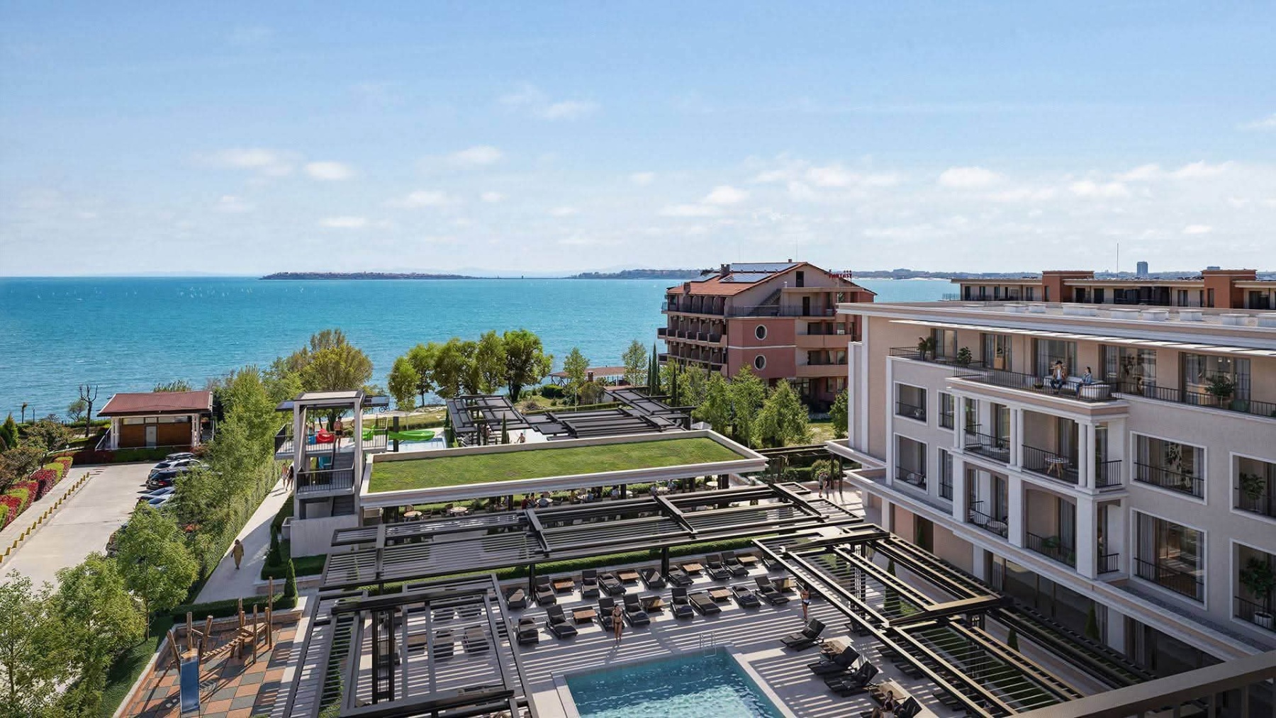 Premier Deluxe — widok na morze, apartamenty i baseny